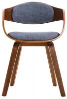 2er Set Stühle Kingston Stoff walnuss/blau 