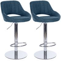 2er Set Barhocker HD Milet C Stoff blau 2er Set Barhocker HD Milet C Stoff blau