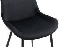 2er Set Esszimmerstühle Victoria Samt schwarz 