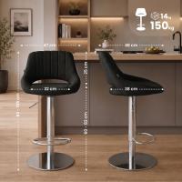 2er Set Barhocker HD Milet C Stoff schwarz 