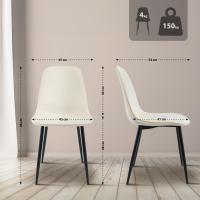 4er Set Esszimmerstuhl Maryam Samt creme 