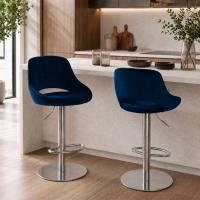 Barhocker HD Milet C Samt blau 