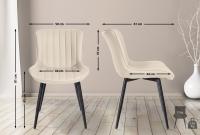 2er Set Stühle Largo Kunstleder creme 