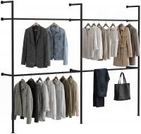 Wandgarderobe Arundel 295,5x35x220 cm schwarz