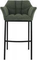 Barhocker Damaso B Cord mit 4-Fuß Gestell grün 