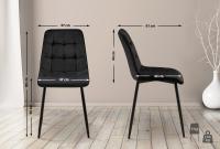 2er Set Esszimmerstuhl Gifford Samt schwarz 