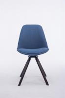 Besucherstuhl Troyes Stoff Rund walnuss (eiche) blau 