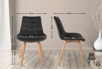 2er Set Stühle Brook Samt schwarz 