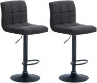 2er Set Barhocker Calma Stoff schwarz dunkelgrau