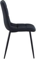 4er Set Esszimmerstühle Antibes Stoff schwarz 