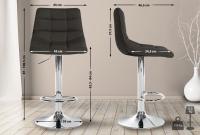 2er Set Barhocker Jerry Stoff chrom dunkelgrau 