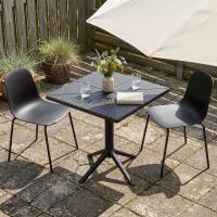 Gartenmöbel-Set Nerra mit 2 Stühlen schwarz 