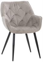 2er Set Stuhl Tanna Samt grau 