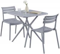 Gartenmöbel-Set Vela mit 2 Stühlen grau