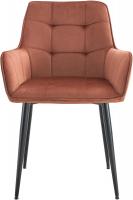 2er Set Esszimmerstuhl Ferndale Samt braun 