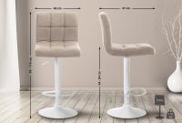 Barhocker Calma Stoff weiß creme 