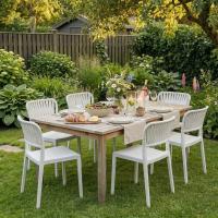 6er Set Stühle Portofino weiß 