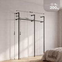Wandgarderobe Merton 195,5x35x220 cm schwarz Wandgarderobe Merton 195,5x35x220 cm schwarz