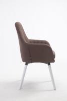 Stuhl Florian Stoff weiß (eiche) braun 