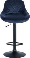 2er Set Barhocker Lazio Samt schwarz blau 