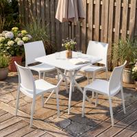 Gartenmöbel-Set Amino mit 4 Stühlen weiß 