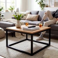 Tischgestell Metall 80x80x42 cm schwarz 