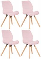 4er Set Stuhl Luna Samt pink