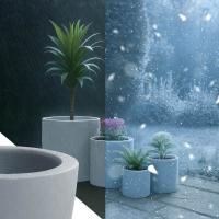 4er Set Pflanzkübel 1 grau 