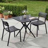 Gartenmöbel-Set Vela mit 2 Stühlen schwarz 