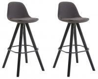 2er Set Barhocker Franklin Stoff Square schwarz (eiche) dunkelgrau