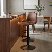 2er Set Barhocker Henchy Kunstleder braun 