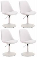 4er Set Esszimmerstühle Maverick W Kunstleder weiß