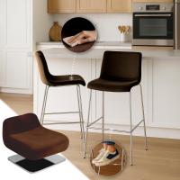 Barhocker Hover Samt 4-Fuß Chrom braun 