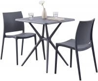 Gartenmöbel-Set Amino mit 2 Stühlen dunkelgrau