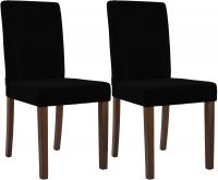 2er Set Esszimmerstuhl Ina Cord antik dunkel schwarz 