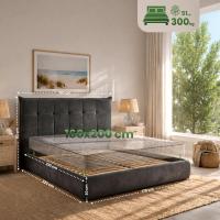 Bett Mirka 160x200 cm Stoff dunkelgrau 