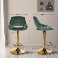 2er Set Barhocker Milet Samt G grün 