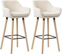 2er Set Barhocker Grant Stoff beige 
