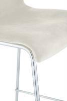 Barhocker Hover Samt 4-Fuß Chrom creme 