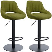 2er Set Barhocker HD Milet B Stoff grün