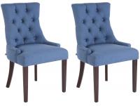 2er Set Esszimmerstuhl Aberdeen Stoff antik blau