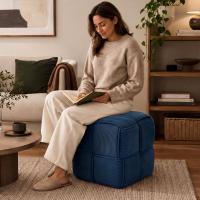 Sitzhocker Forinta Cord blau Sitzhocker Forinta Cord blau