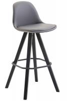 Barhocker Franklin Vollgepolstert Kunstleder Square Schwarz (eiche) grau