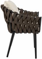 Gartenstuhl Naxos Taupe mit Sitzkissen creme 