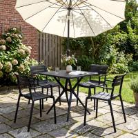 Gartenmöbel-Set Avena mit 4 Stühlen schwarz 