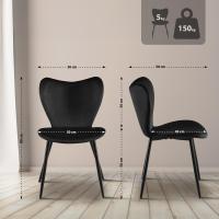 Esszimmerstuhl Maika Samt schwarz