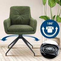 2er Set Esszimmerstuhl Pickett Stoff grün 