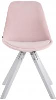 4er Set Stühle Toulouse Samt Square weiß (eiche) pink 
