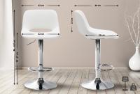 2er Set Barhocker Camden Kunstleder chrom weiß 