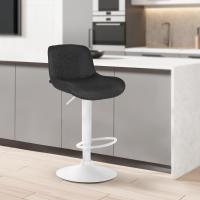 2er Set Barhocker Solon Weiß Samt schwarz 